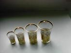 Vintage Midcentury glazen set goud  decoratie, Antiek en Kunst, Ophalen of Verzenden