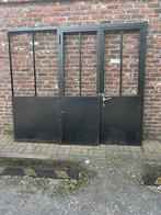Dubbele industriële deur met stalen wand, Doe-het-zelf en Bouw, 215 cm of meer, Gebruikt, Vouwdeur, 120 cm of meer