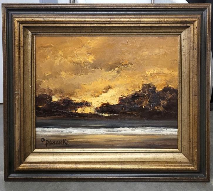 Paul PERMEKE, zonsondergang op zee, Antiquités & Art, Art | Peinture | Classique, Enlèvement ou Envoi