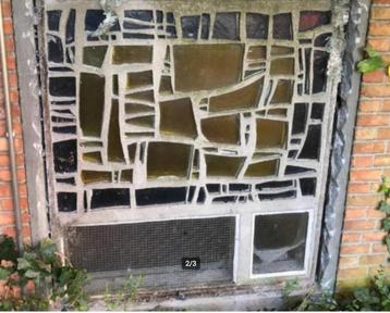 glas in beton panneel 60's- 70's. beschikbaar voor biedingen