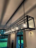 Smeedijzer met glas hanglamp, Ophalen, Zo goed als nieuw, Glas