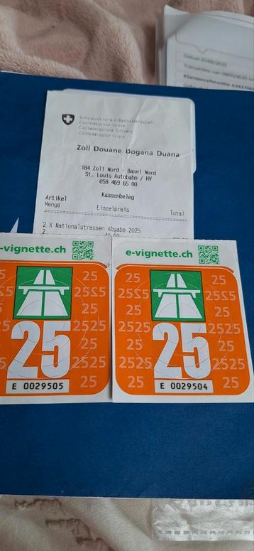 Vignette Suisse, Tickets & Billets