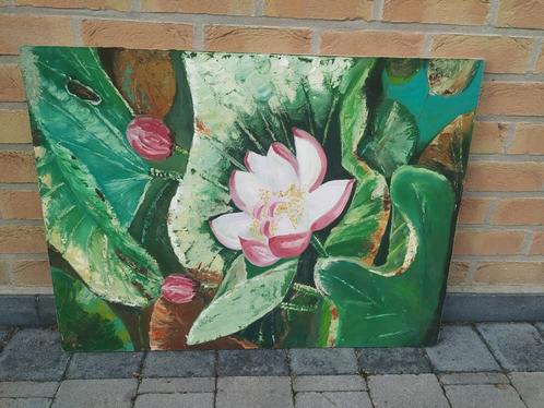 Aziatische kunst schilderij op doek herkomst onbekend, Antiek en Kunst, Kunst | Niet-Westerse kunst, Ophalen of Verzenden