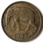 Munt van Belgisch Congo: 5 frank 1947, Ophalen of Verzenden, Overige landen, Losse munt