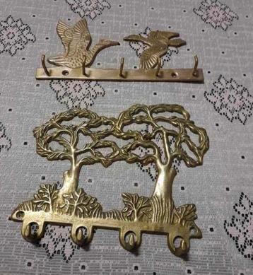 Vintage koperen kapstokken/kleerhangers/sleutelhouder  beschikbaar voor biedingen