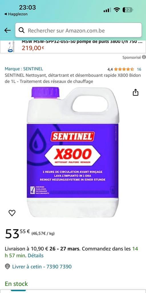 Sentinel X800 ou x100 Verwarmingsverwijdering, Doe-het-zelf en Bouw, Verwarming en Radiatoren, Nieuw, Ophalen of Verzenden