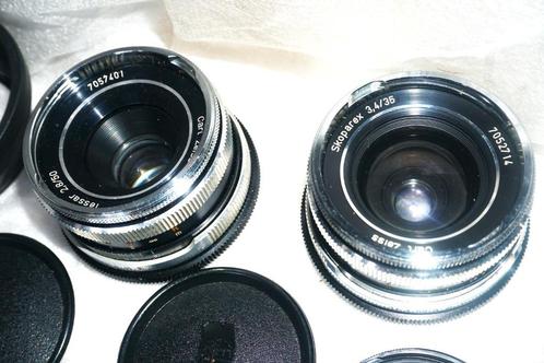 Carl Zeiss 35 mm 3,4 en TESSAR 50 mm 2,8 + Canon-ring (EOS), Audio, Tv en Foto, Foto | Lenzen en Objectieven, Zo goed als nieuw