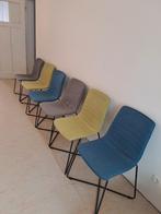 6 stoelen, Huis en Inrichting, Stoelen, Ophalen, Metaal, Gebruikt, Blauw