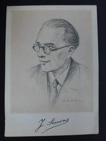 oude prentkaart Jozef Simons  1888 + 1948 ongelopen, Enlèvement ou Envoi, Non affranchie, Stars et Célébrités