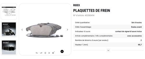RIDEX remblokken 402B0414, Auto-onderdelen, Remmen en Aandrijving, Citroën, Peugeot, Jaguar, Nieuw, Ophalen of Verzenden