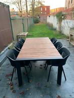 Tuintafel met 6 stoelen, Ophalen, Gebruikt, Rechthoekig, Teakhout