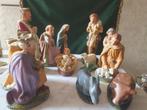 Complete set,  12 gipsen beeldjes - voor kerststal, Ophalen