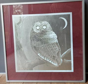 uil zilverkleurig print  beschikbaar voor biedingen