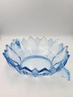 Art Deco blauwe glazen schaal, Antiquités & Art, Antiquités | Verre & Cristal, Enlèvement ou Envoi