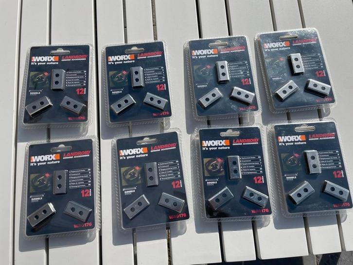 Worx Landroid 8 sets van 12 vervangmesjes voor robotmaaier, Tuin en Terras, Grasmaaiers, Nieuw, Accu-grasmaaier, Ophalen of Verzenden