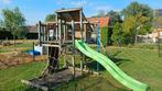 Speeltoestel met schuifaf, 2 schommels, hangmat en klimmuur, Ophalen, Zandbak