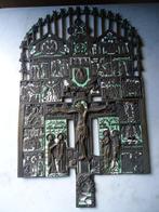 Plaque religieuse en bronze émaillée, Antiquités & Art, Antiquités | Bronze & Cuivre, Bronze, Enlèvement ou Envoi