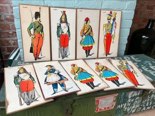 9 litho’s Imagerie Pellerin-Epinal militaire uniformen, Antiek en Kunst, Kunst | Litho's en Zeefdrukken, Ophalen of Verzenden