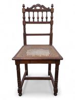 6 Henri II rieten stoelen in eikenhout, Antiek en Kunst, Ophalen