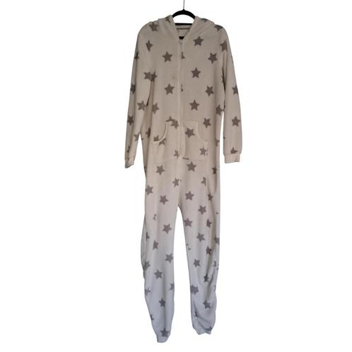 onesie wit grijs sterren XL, Kleding | Dames, Homewear, Gedragen, Maat 46/48 (XL) of groter, Wit, Verzenden
