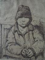 originele ets Victor Hageman Jonge rus, Antiek en Kunst, Ophalen of Verzenden