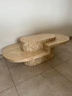 Travertin - table vintage en mactan Magnussen Ponte, Comme neuf, 50 à 100 cm, 100 à 150 cm, Autres matériaux