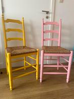 Set stoelen (geel + roze), Huis en Inrichting, Stoelen, Ophalen