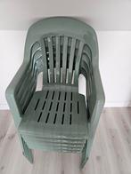 5 groene tuinstoelen, Ophalen, Zo goed als nieuw