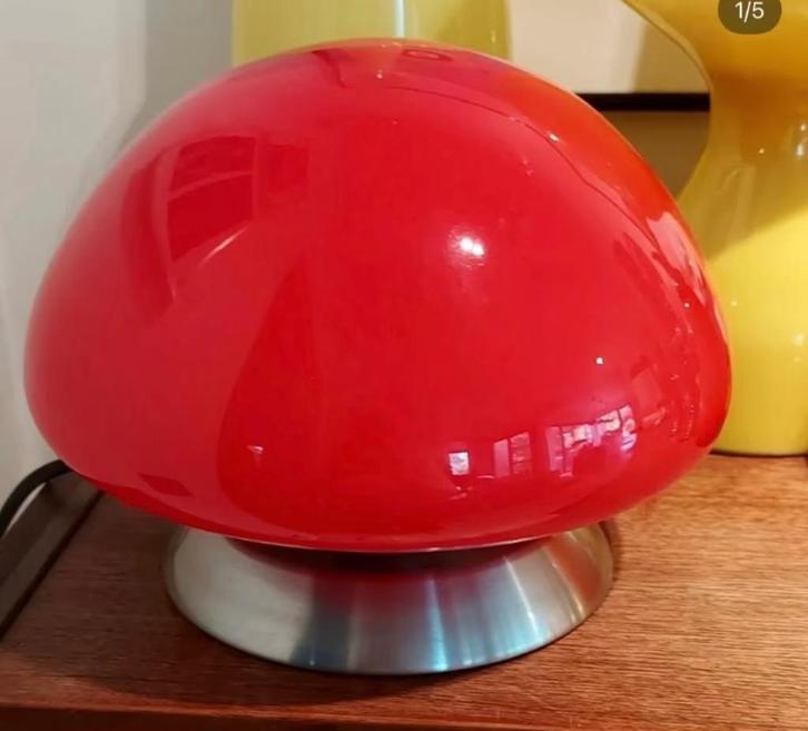 Rode mushroom touch lamp, Antiek en Kunst, Antiek | Verlichting, Ophalen of Verzenden