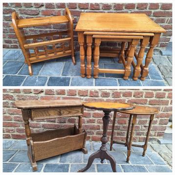 Kleine vintage bijzet meubeltjes beschikbaar voor biedingen