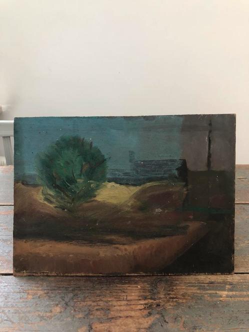 SCHILDERIJ KUNST OLIE HOUT KLEIN MODEL, Antiek en Kunst, Kunst | Schilderijen | Klassiek, Ophalen of Verzenden