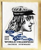 OUDE STICKER JACKIE STEWART WORLD CHAMPION F I  FORD, Ophalen of Verzenden