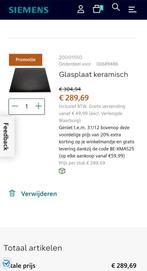 Plaque en verre à induction Siemens - parfait état - Origina, Enlèvement ou Envoi, Induction