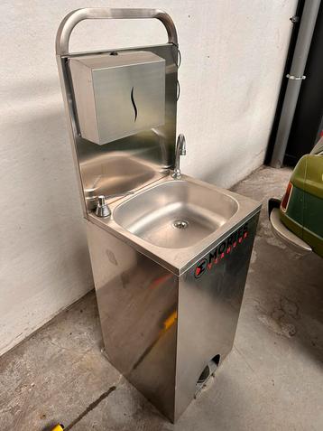 Mobiele handwasbak - Roestvrij staal / inox beschikbaar voor biedingen