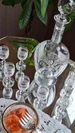 Antieke kristallen set van 7 glasjes. Frankrijk, Antiek en Kunst, Ophalen of Verzenden