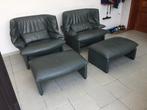2x lederen relaxzetel Cassina " Portovenere " met voetenbank, Ophalen, Zo goed als nieuw, Leer