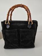 Gucci vintage tas van bamboe, Verzenden, Gebruikt, Zwart, Handtas