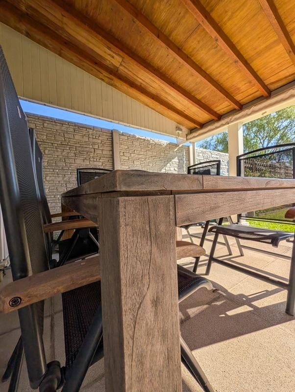 Tuintafel, Tuin en Terras, Ophalen, Zo goed als nieuw, Vierkant, Hout