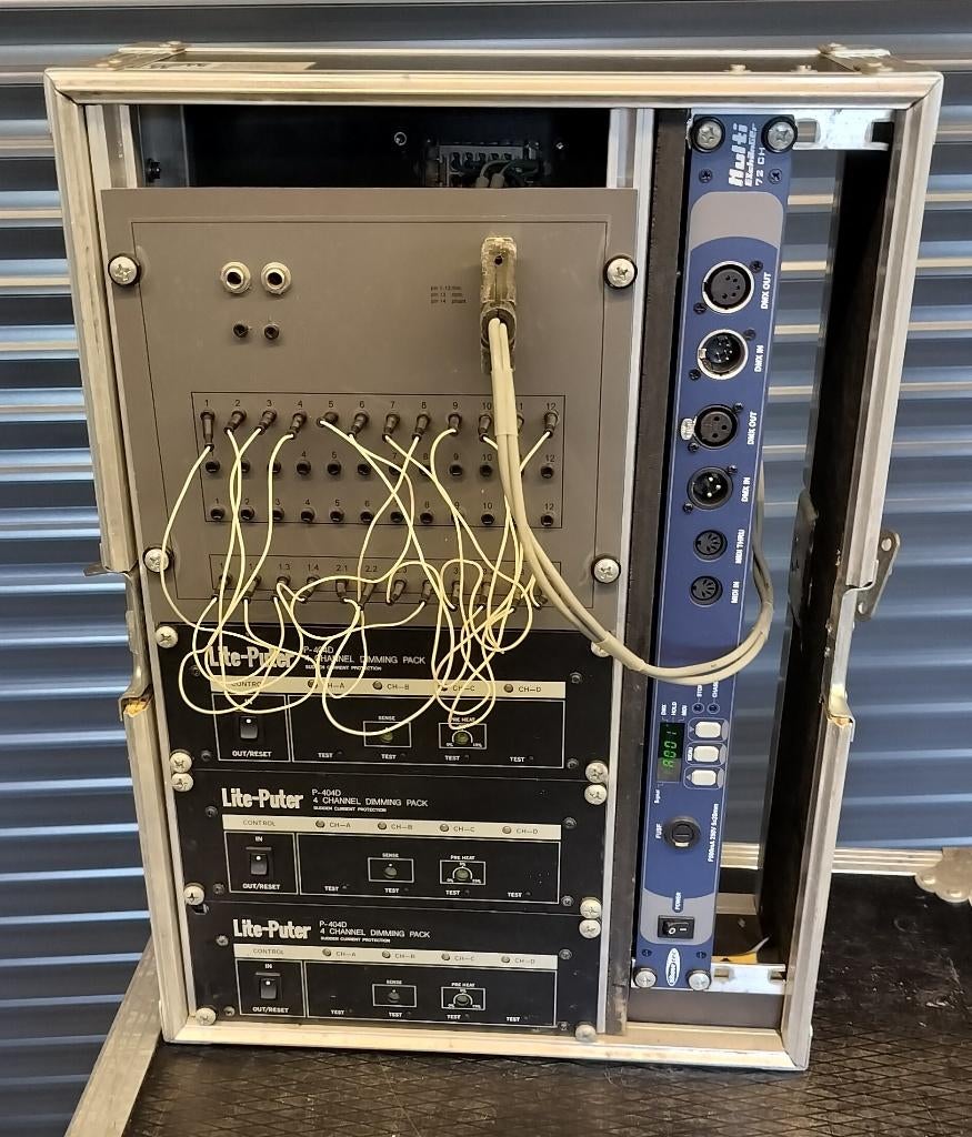 Lichtset 12x Par / 12ch DMX dimmer / statieven / kabels, Ophalen, Gebruikt, Licht