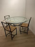 Eettafel en 4 stoelen, Huis en Inrichting, Tafels | Eettafels, Ophalen, Rond, Vijf personen of meer, 100 tot 150 cm