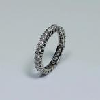 Bague d'alliance en or blanc 18 carats avec 26 diamants, Bijoux, Sacs & Beauté, Enlèvement ou Envoi, 18 à 19, Comme neuf, Or