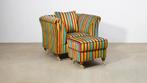 Vintage design fauteuil met hocker, Huis en Inrichting, Fauteuils, Ophalen, Zo goed als nieuw