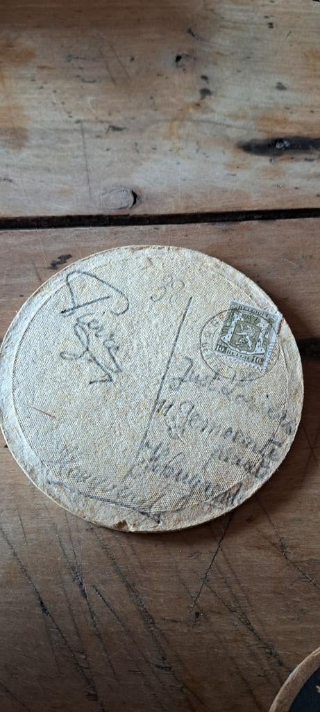 1938 Uniek bierviltje sous bock Hougaerde Haecht Loriers, Ophalen of Verzenden
