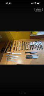 Divers couteaux manche métal bois plastique céramique, Enlèvement ou Envoi, Utilisé, Bois