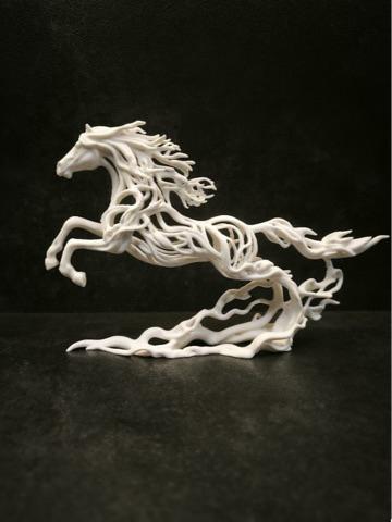 Uniek Paard Beeld – Artistiek Design (2026 editie), Huis en Inrichting, Modern, Ophalen of Verzenden, Zo goed als nieuw, Wit