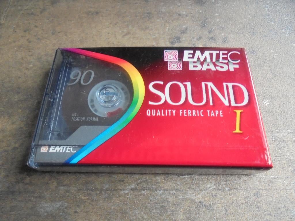 Cassette BASF EMTEC Sound I 90 sealed (zie foto's) VII, Ophalen of Verzenden, Nieuw in verpakking, Overige genres, Onbespeeld