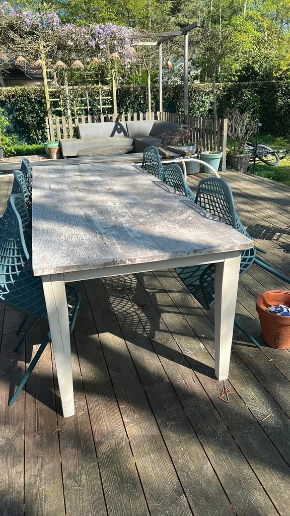 Teaken tafel 220/90, Tuin en Terras, Ophalen, Zo goed als nieuw, Hout