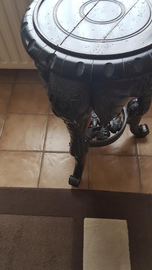 Indonesisch bijzettafel, Ophalen, Rond, Hout