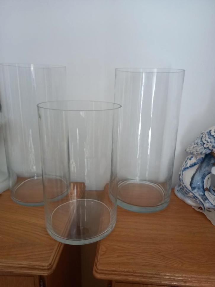 3 grand vase en verre, Maison & Meubles, Accessoires pour la Maison | Vases, Verre, Enlèvement