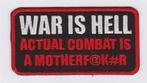 War is hell! stoffen opstrijk patch embleem, Verzenden, Nieuw